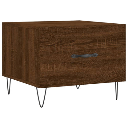 Mesa De Centro Madera Contrachapada Roble Marrón 50X50X40 Cm