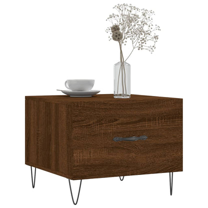 Mesa De Centro Madera Contrachapada Roble Marrón 50X50X40 Cm