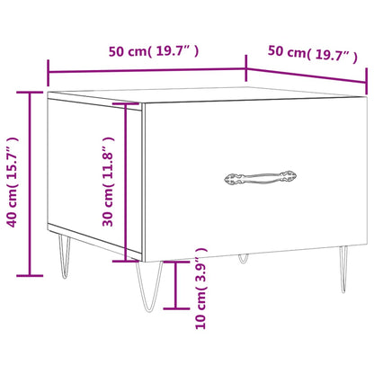 Mesa De Centro Madera Contrachapada Roble Marrón 50X50X40 Cm