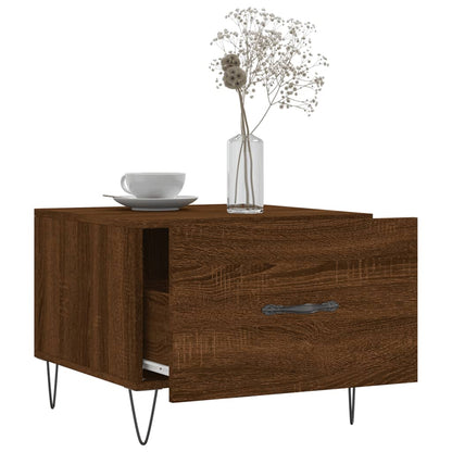 Mesa De Centro Madera Contrachapada Roble Marrón 50X50X40 Cm