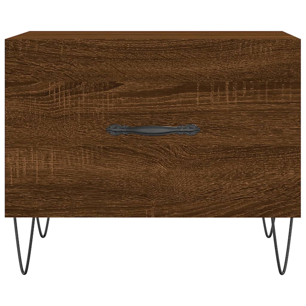 Mesa De Centro Madera Contrachapada Roble Marrón 50X50X40 Cm