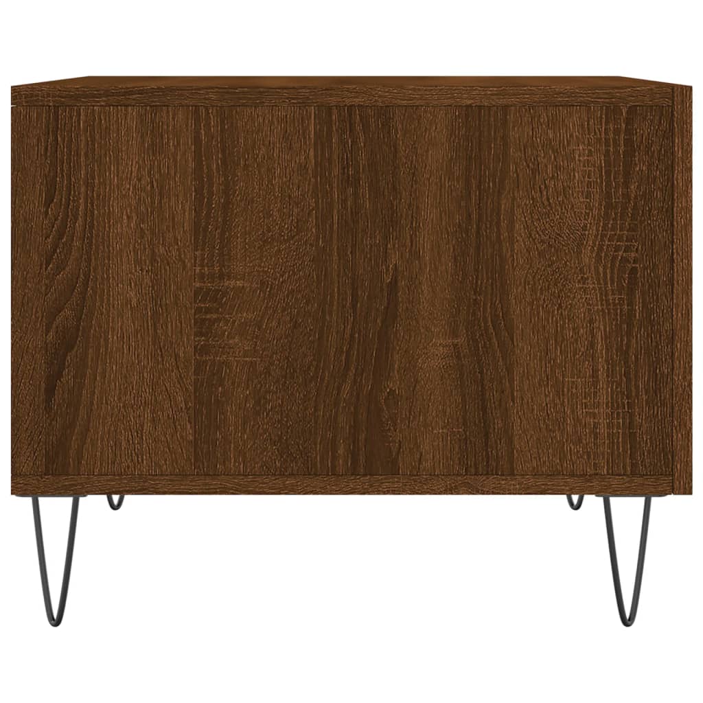 Mesa De Centro Madera Contrachapada Roble Marrón 50X50X40 Cm