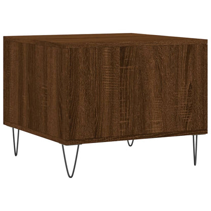 Mesa De Centro Madera Contrachapada Roble Marrón 50X50X40 Cm