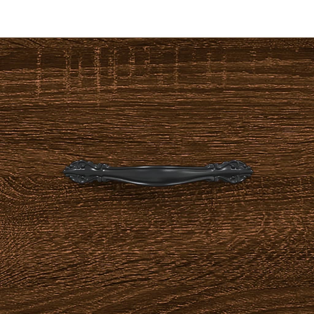 Mesa De Centro Madera Contrachapada Roble Marrón 50X50X40 Cm