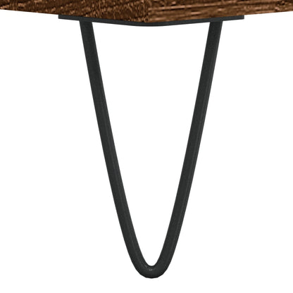 Mesa De Centro Madera Contrachapada Roble Marrón 50X50X40 Cm