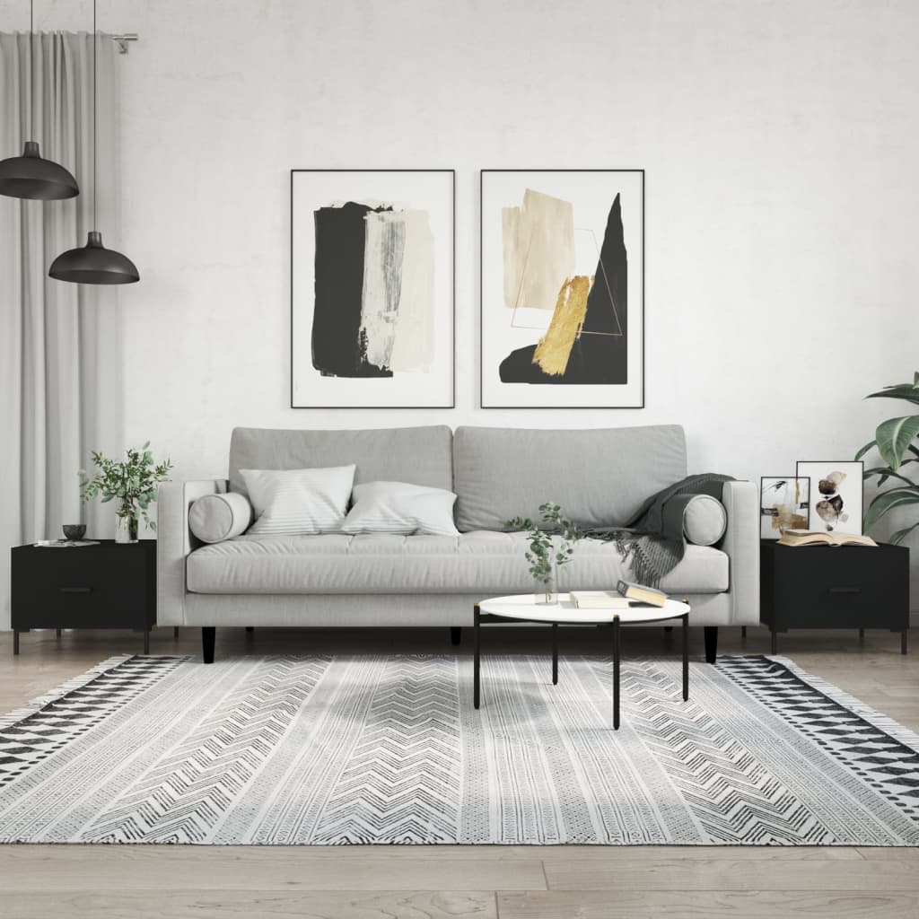 Mesa De Centro Madera Contrachapada Roble Marrón 50X50X40 Cm