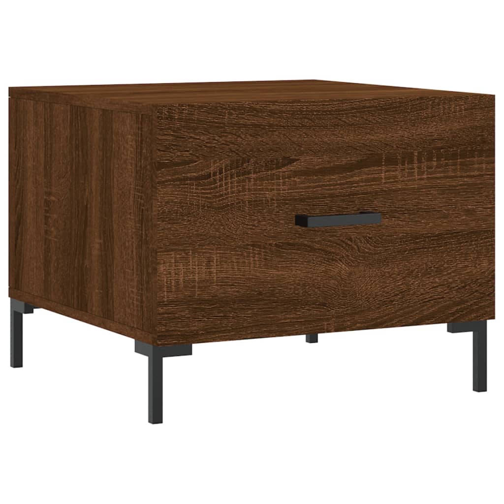 Mesa De Centro Madera Contrachapada Roble Marrón 50X50X40 Cm