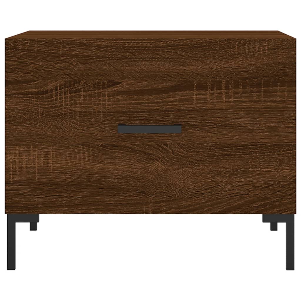 Mesa De Centro Madera Contrachapada Roble Marrón 50X50X40 Cm