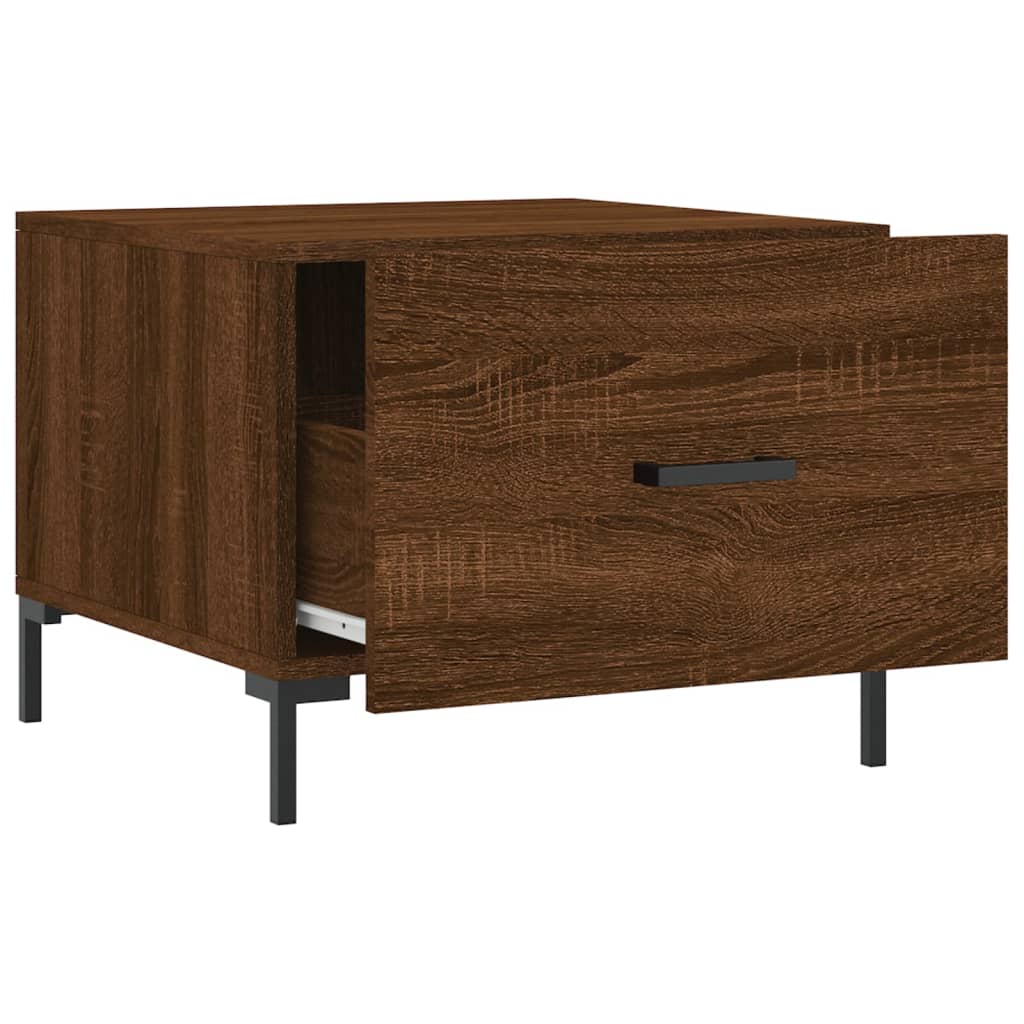 Mesa De Centro Madera Contrachapada Roble Marrón 50X50X40 Cm