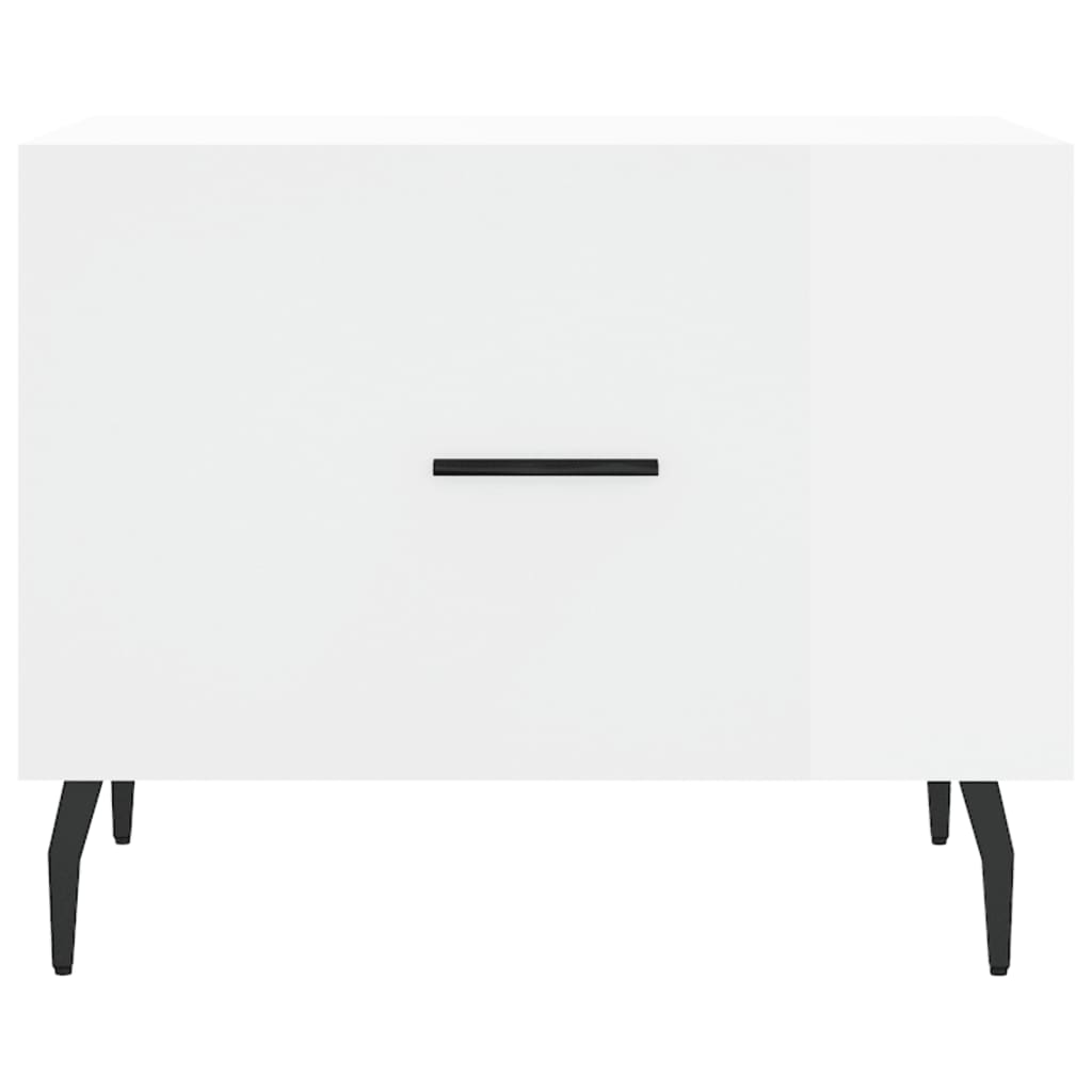 Mesa De Centro Madera De Ingeniería Brillo Blanco 50X50X40 Cm