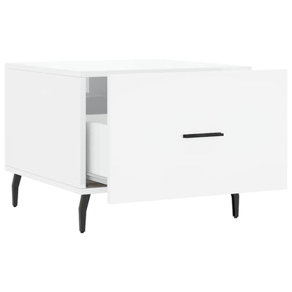 Mesa De Centro Madera De Ingeniería Brillo Blanco 50X50X40 Cm