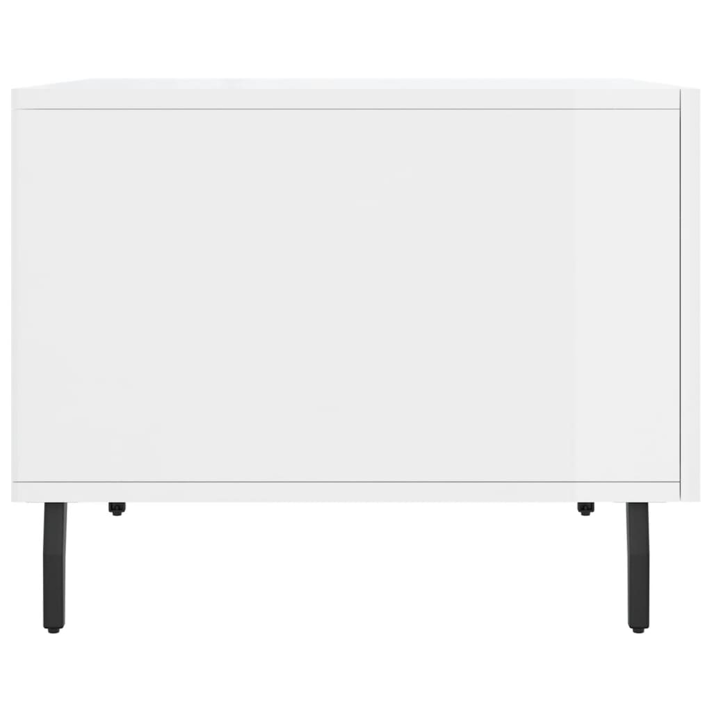 Mesa De Centro Madera De Ingeniería Brillo Blanco 50X50X40 Cm