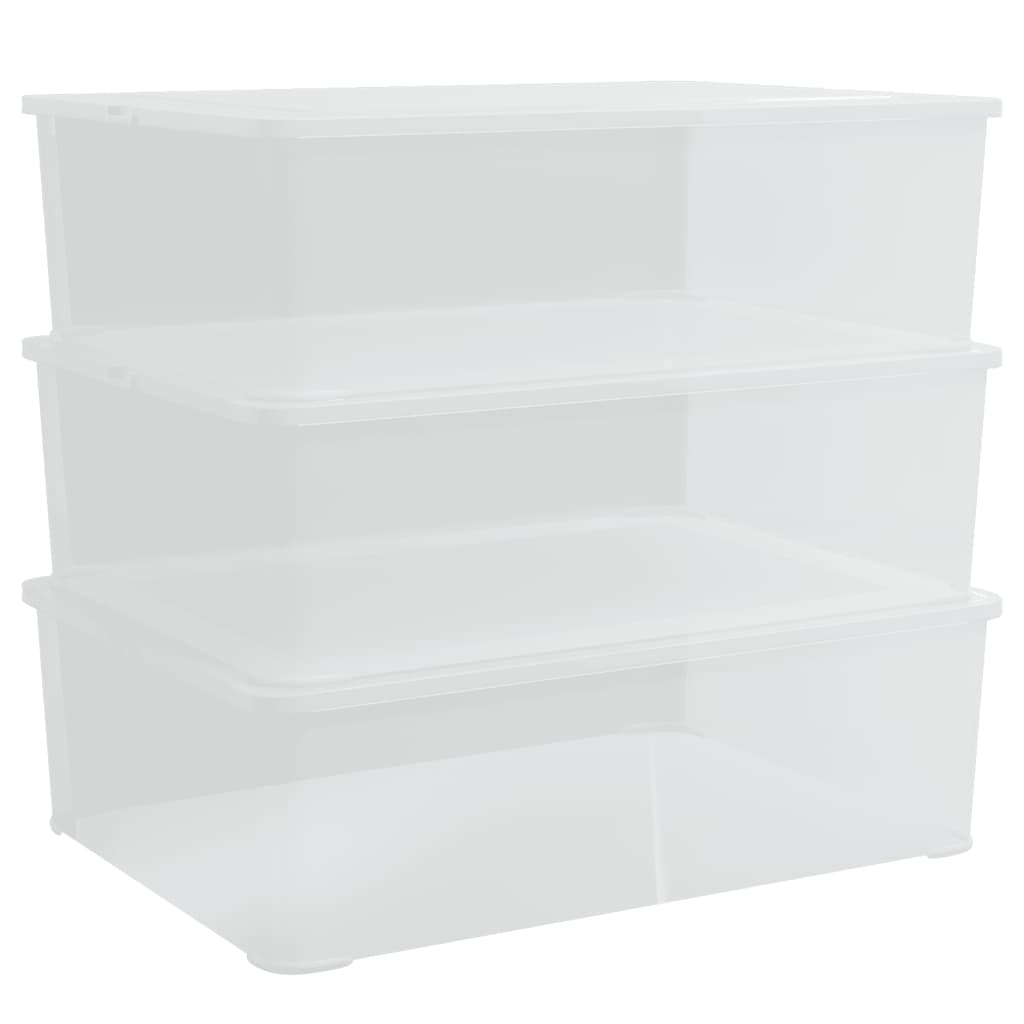 Cajas De Almacenaje Apilables 3 Uds Plástico