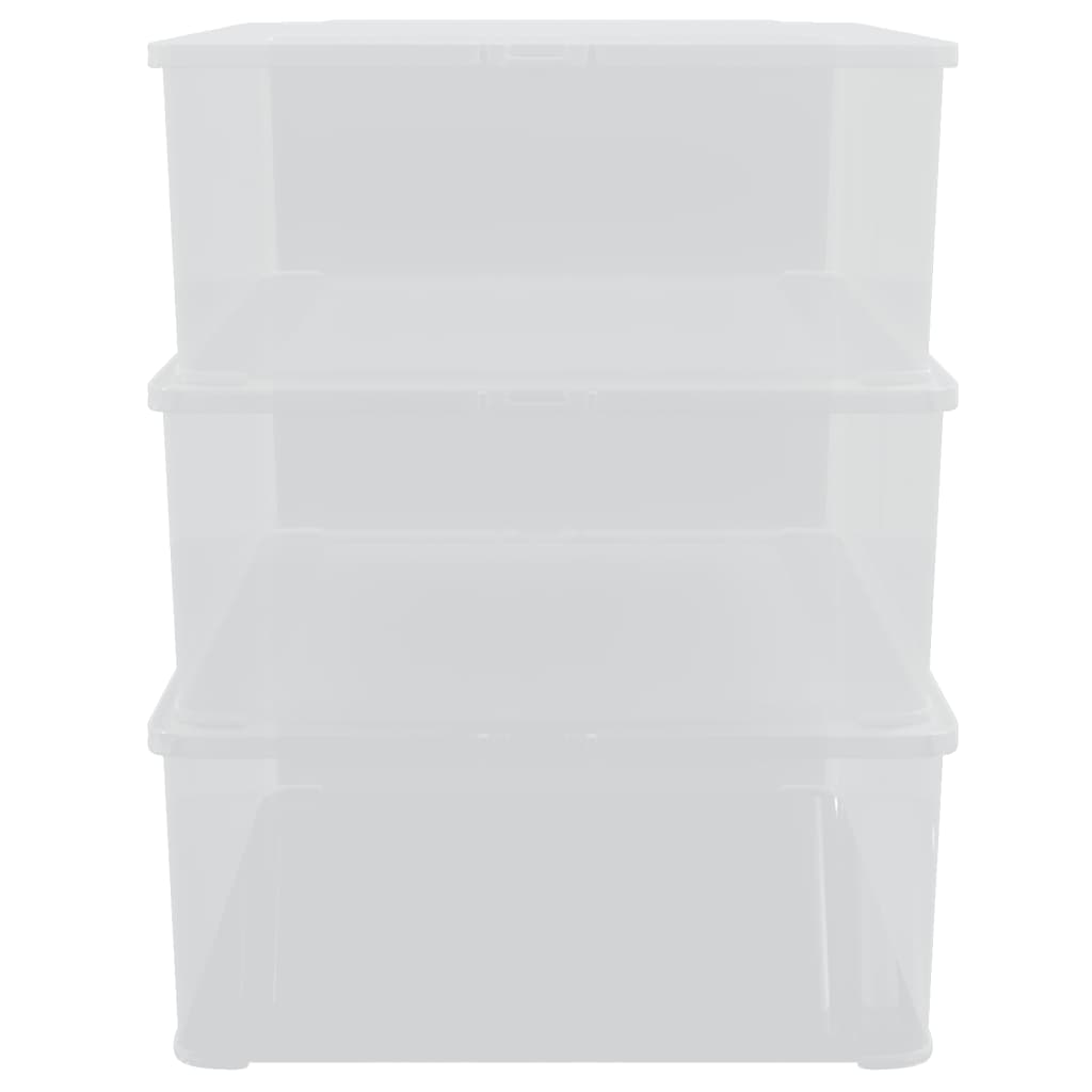 Cajas De Almacenaje Apilables 3 Uds Plástico