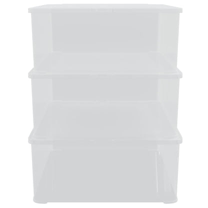 Cajas De Almacenaje Apilables 3 Uds Plástico