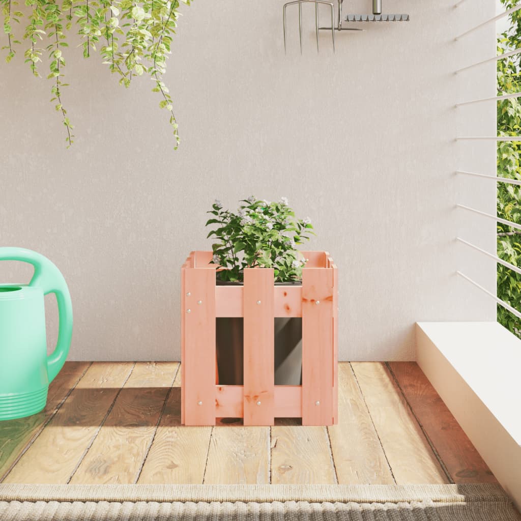 Arriate Elevado Jardín Con Valla Madera Maciza Pino 150X30X30Cm
