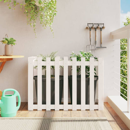 Arriate Elevado Jardín Con Valla Madera Maciza Pino 150X30X30Cm