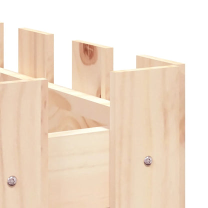 Arriate Elevado Jardín Con Valla Madera Maciza Pino 150X30X30Cm