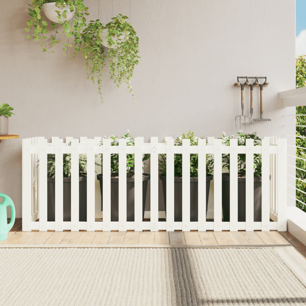 Arriate Elevado Jardín Con Valla Madera Maciza Pino 150X30X30Cm