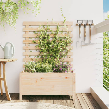 Jardinera Con Estantería Madera Maciza Douglas 79X39,5X114 Cm