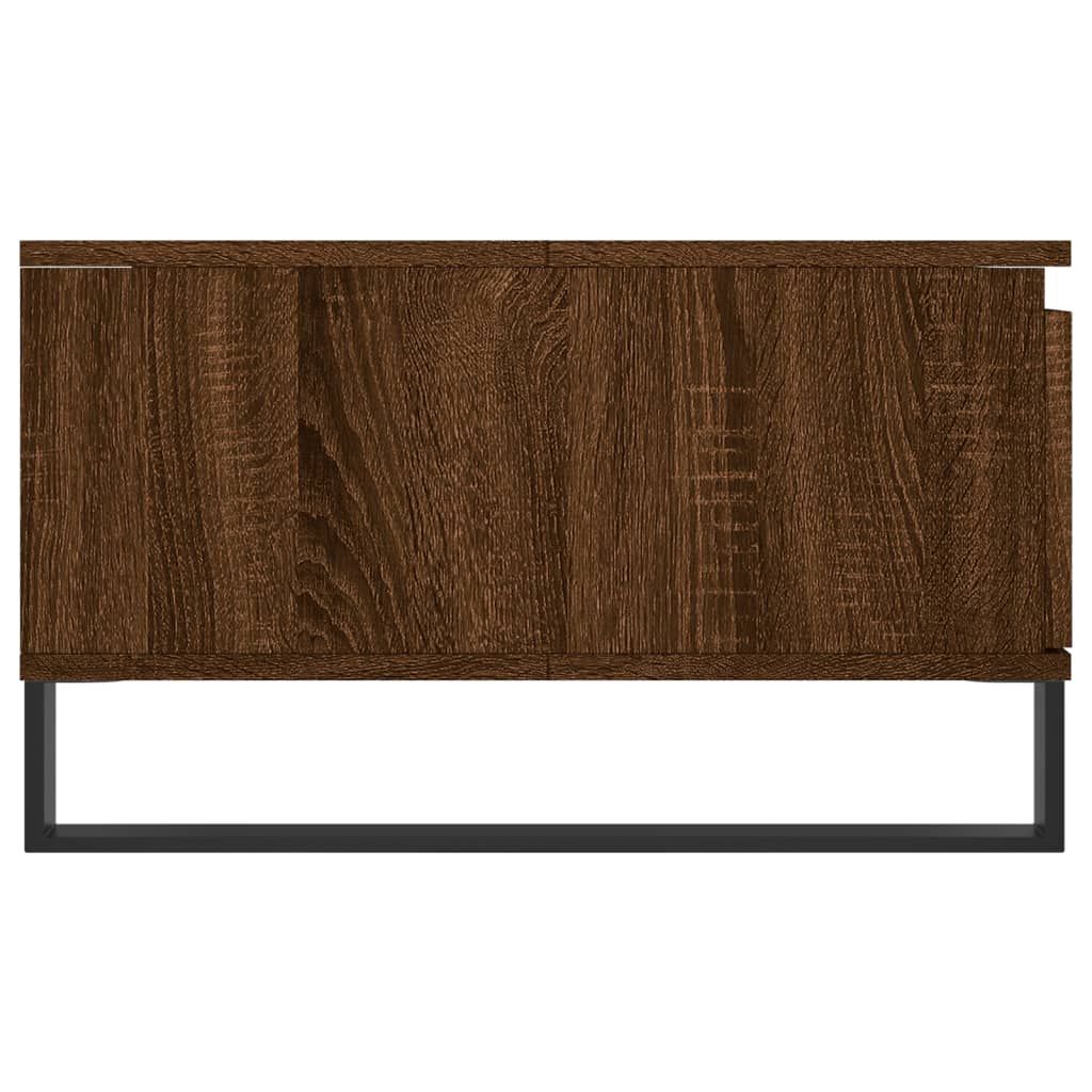 Mesa De Centro Madera De Ingeniería Roble Marrón 90X60X35 Cm