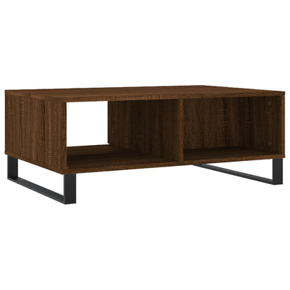 Mesa De Centro Madera De Ingeniería Roble Marrón 90X60X35 Cm