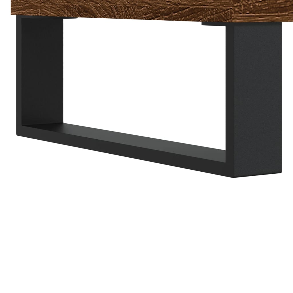 Mesa De Centro Madera De Ingeniería Roble Marrón 90X60X35 Cm