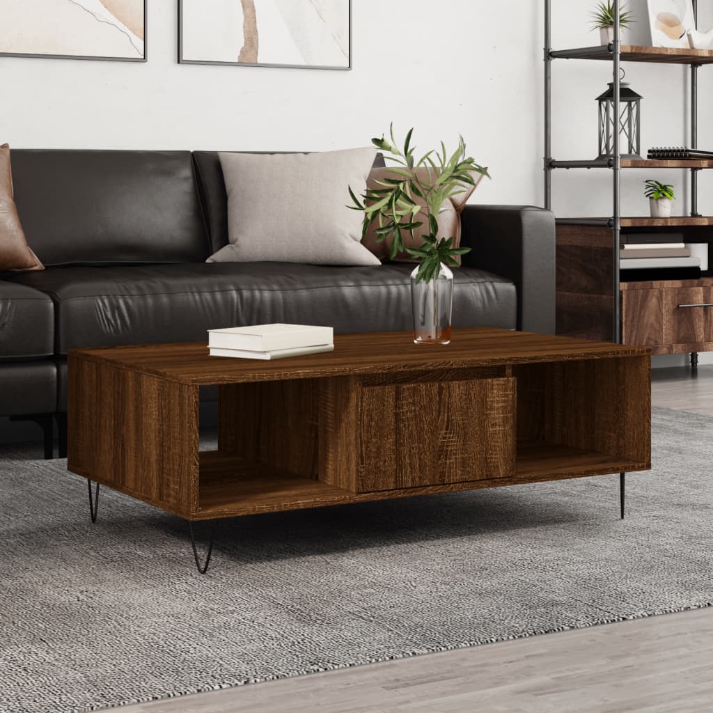 Mesa De Centro Madera De Ingeniería 104X60X35 Cm