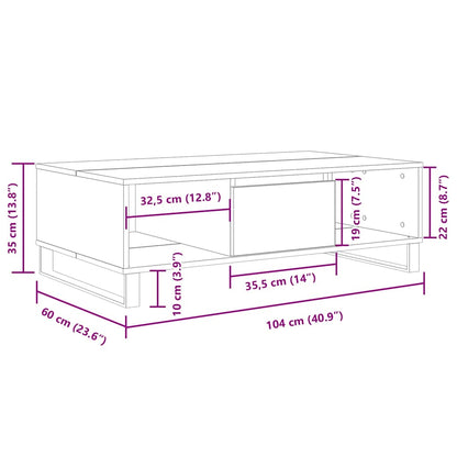 Mesa De Centro Madera De Ingeniería 104X60X35 Cm