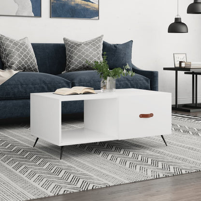 Mesa De Centro Madera Contrachapada Roble Marrón 90X50X40 Cm