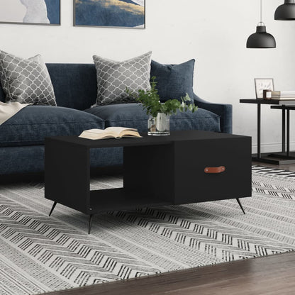 Mesa De Centro Madera Contrachapada Roble Marrón 90X50X40 Cm
