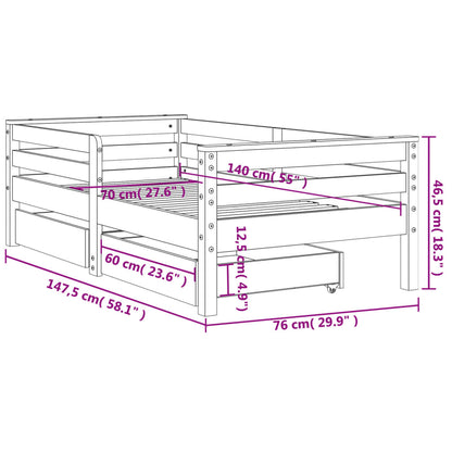 Estructura Cama Niños Con Cajones Madera Pino