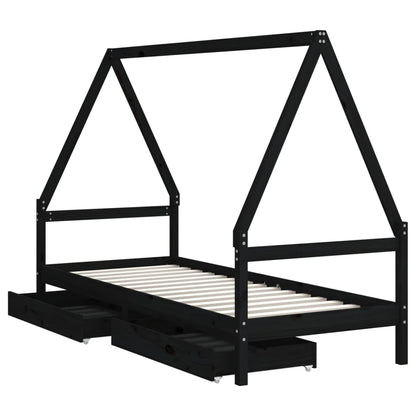 Estructura De Cama Niños Con Cajones Madera Pino 80X200Cm