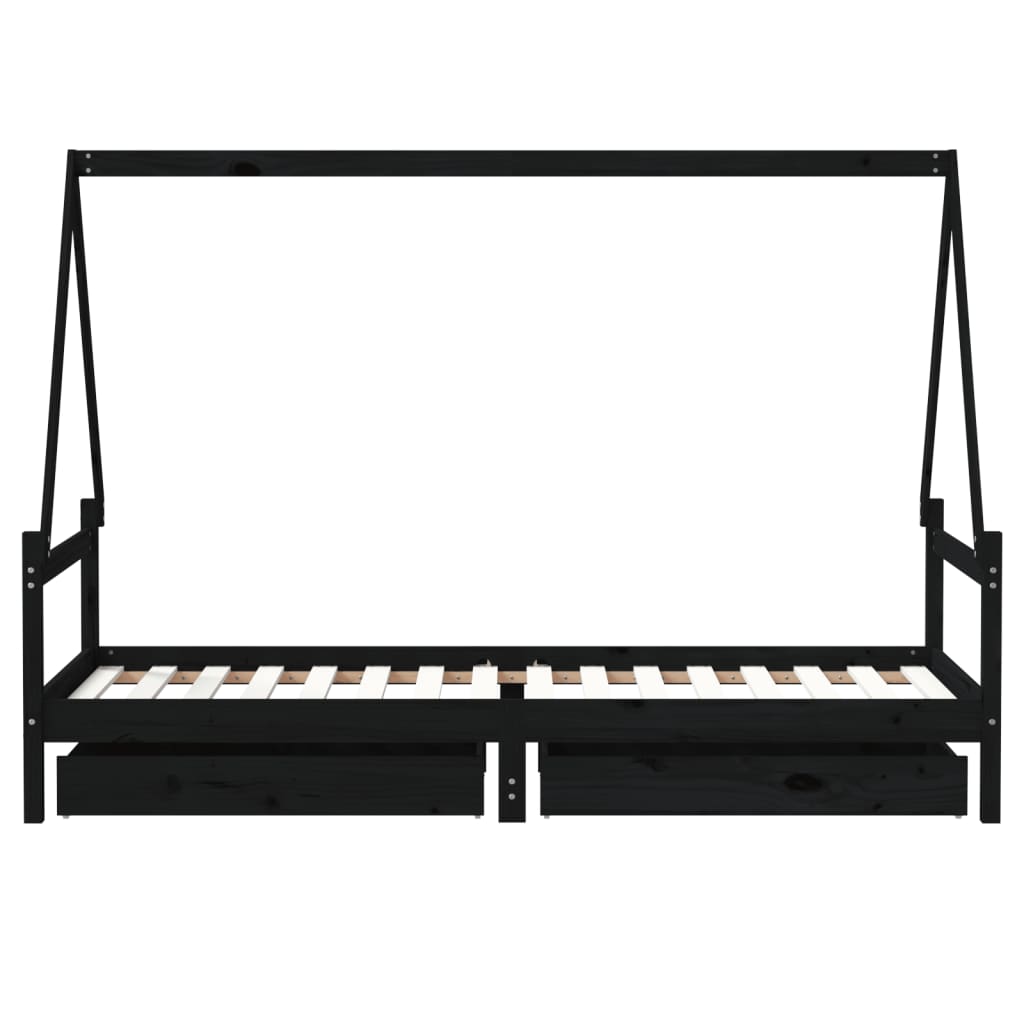 Estructura De Cama Niños Con Cajones Madera Pino 80X200Cm