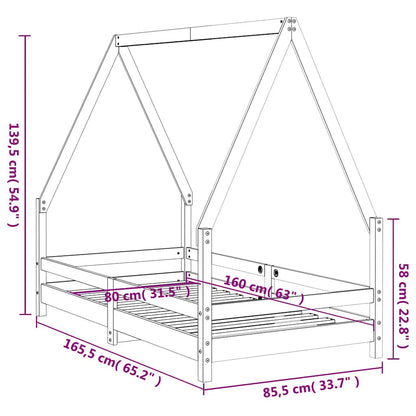 Estructura De Cama Para Niños Madera De Pino