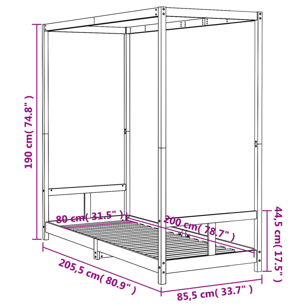 Estructura De Cama Para Niños Madera De Pino