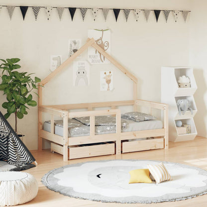 Estructura Cama Niños Con Cajones Madera Pino