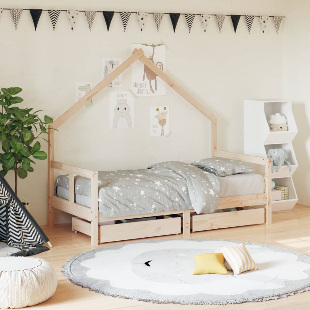 Estructura Cama Niños Con Cajones Madera Pino