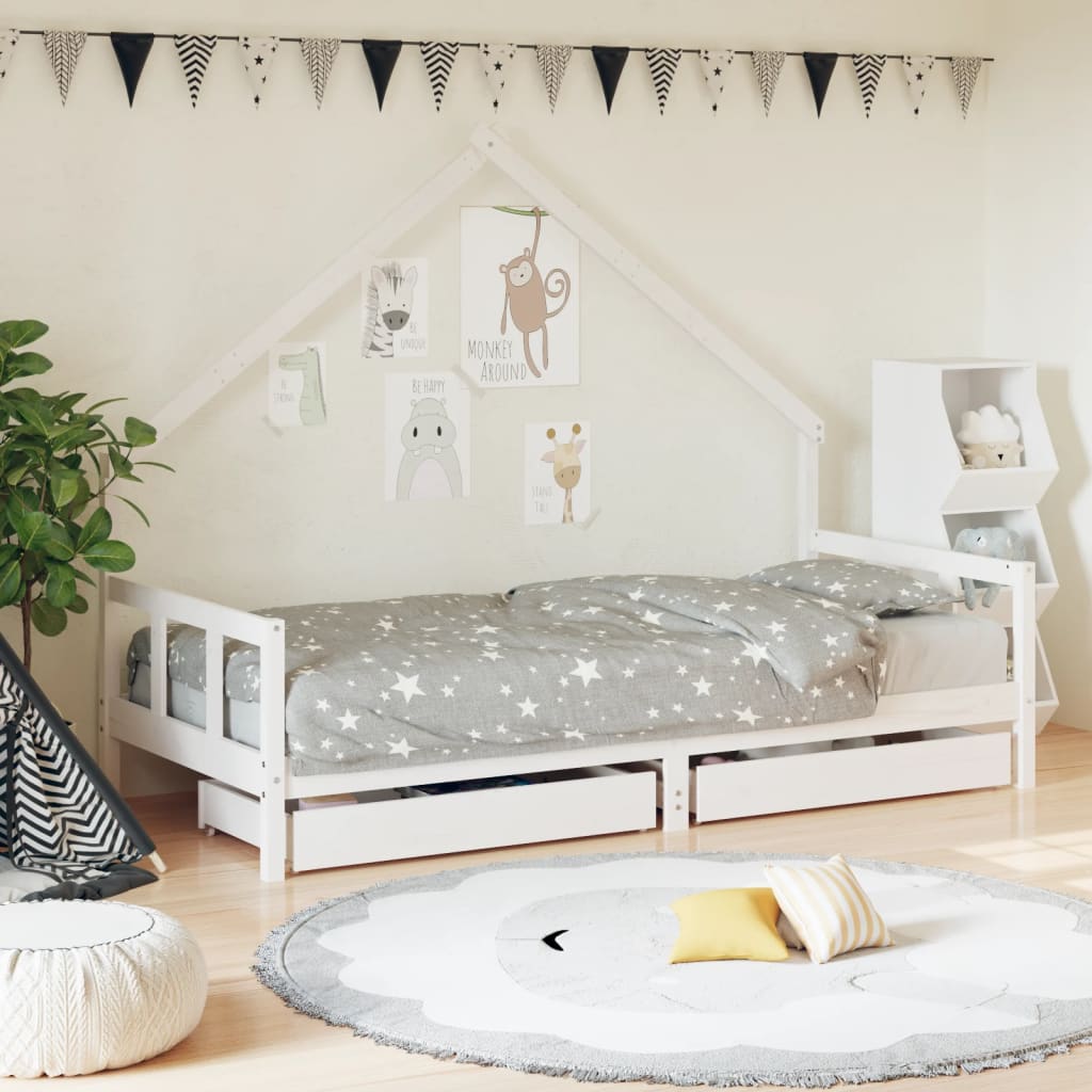 Estructura Cama Niños Con Cajones Madera Pino