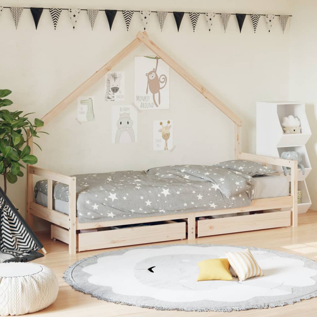 Estructura Cama Niños Con Cajones Madera Pino