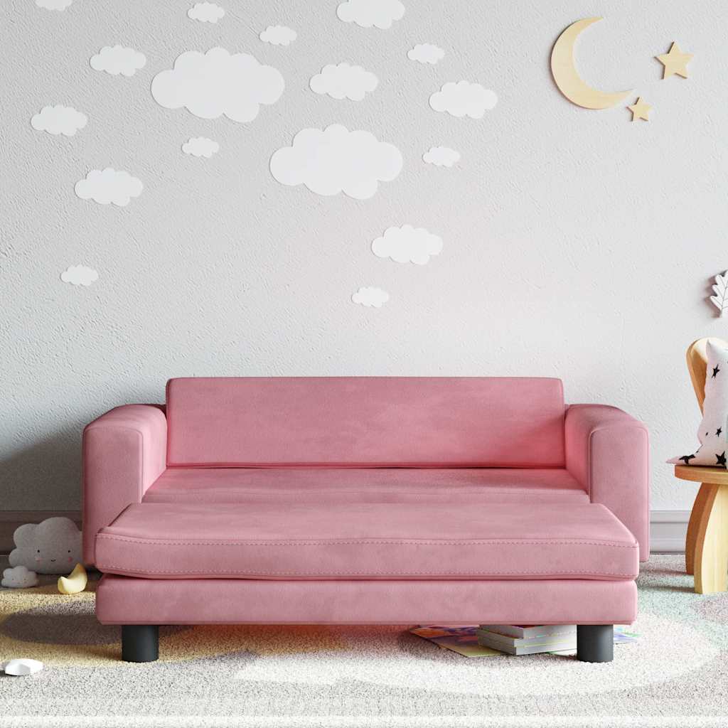 Sofá Para Niños Con Reposapiés Terciopelo 100X50X30 Cm