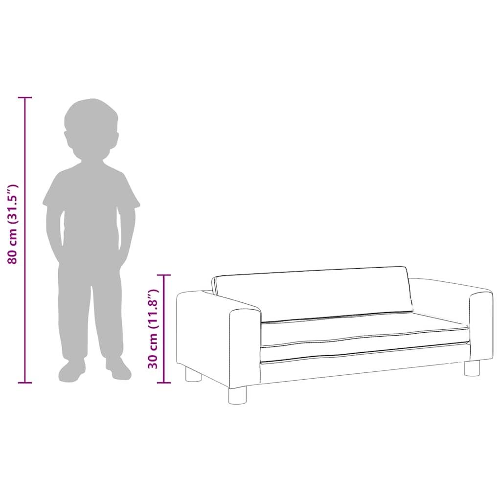 Sofá Para Niños Con Reposapiés Cuero Sintético 100X50X30Cm