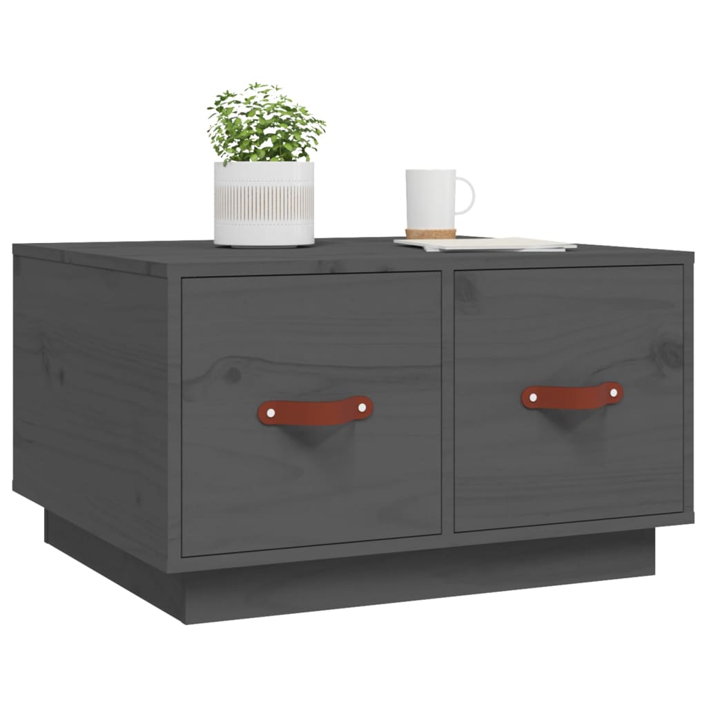 Mesa De Centro De Madera Maciza De Pino 60X53X35 Cm