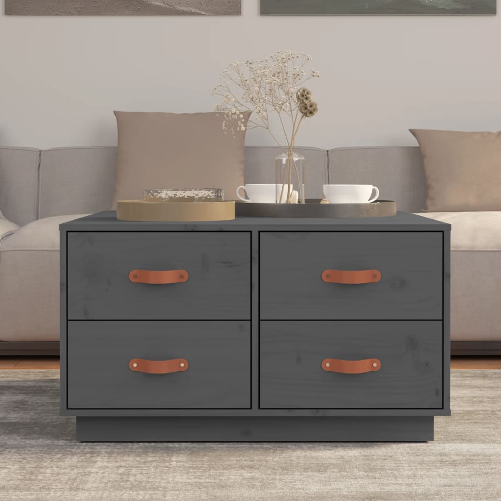 Mesa De Centro De Madera Maciza De Pino 80X80X45 Cm