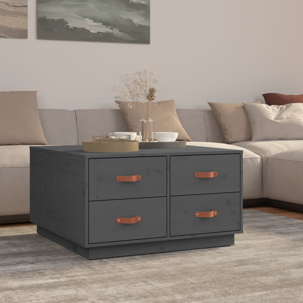 Mesa De Centro De Madera Maciza De Pino 80X80X45 Cm