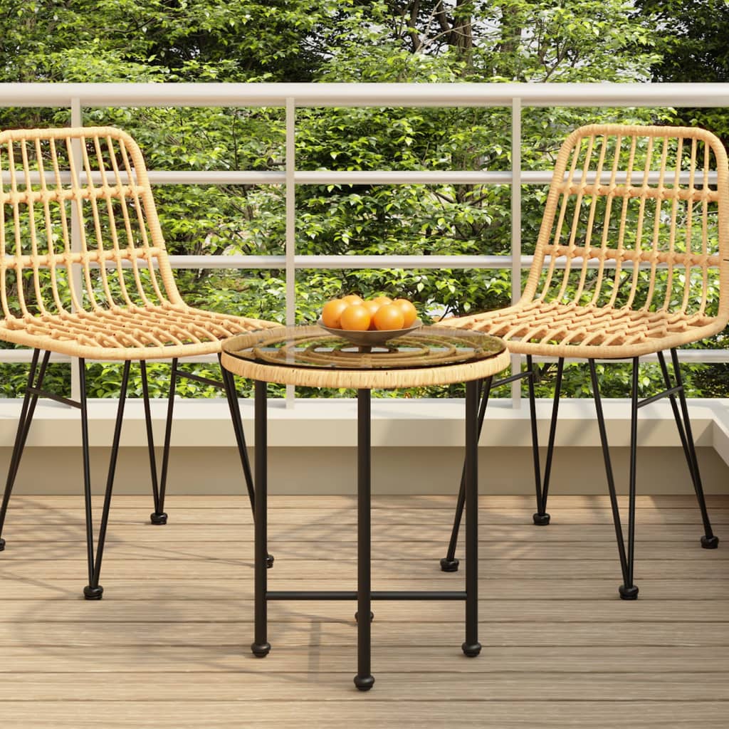 Mesa De Comedor De Vidrio Templado Y Acero Ø50 Cm