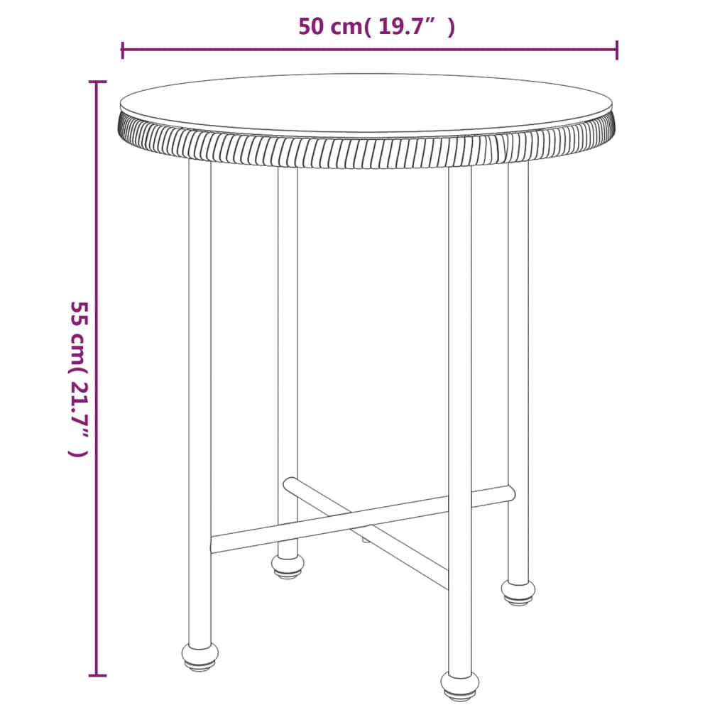Mesa De Comedor De Vidrio Templado Y Acero Ø50 Cm