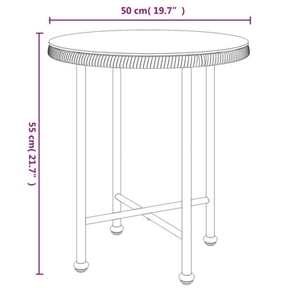 Mesa De Comedor De Vidrio Templado Y Acero Ø50 Cm
