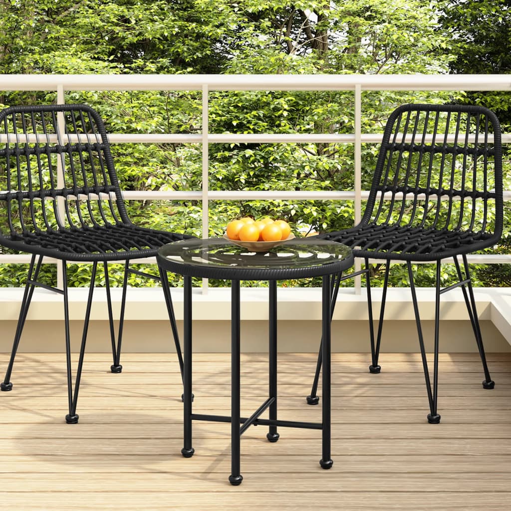 Mesa De Comedor De Vidrio Templado Y Acero Ø50 Cm