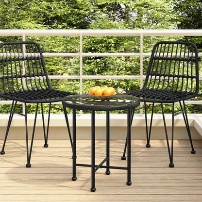Mesa De Comedor De Vidrio Templado Y Acero Ø50 Cm